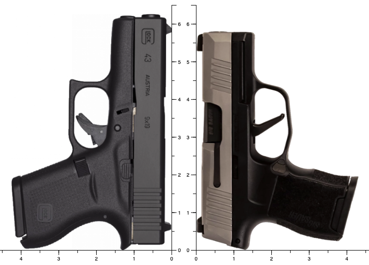 A Size Comparison of Sig Sauer P365 and Glock 43 